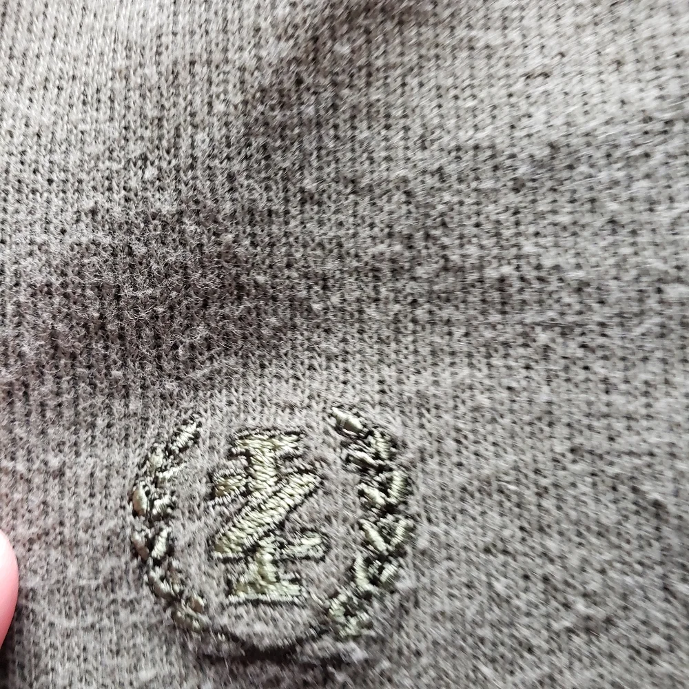 Izod Quarter Zip Long Sleeve Pullover, Grey & Olive Green, Men's XL - Picture 8 of 9